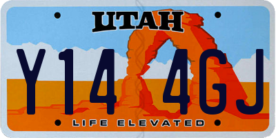 UT license plate Y144GJ