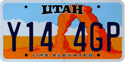 UT license plate Y144GP