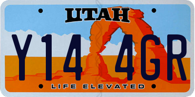 UT license plate Y144GR