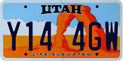 UT license plate Y144GW