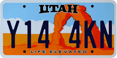 UT license plate Y144KN