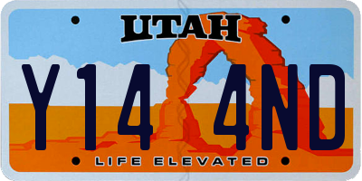 UT license plate Y144ND