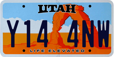 UT license plate Y144NW