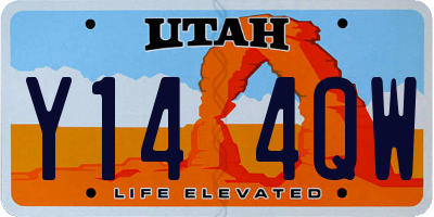 UT license plate Y144QW