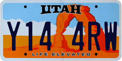 UT license plate Y144RW