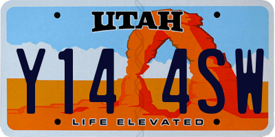 UT license plate Y144SW