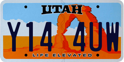 UT license plate Y144UW