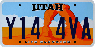 UT license plate Y144VA