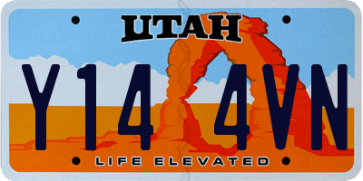 UT license plate Y144VN