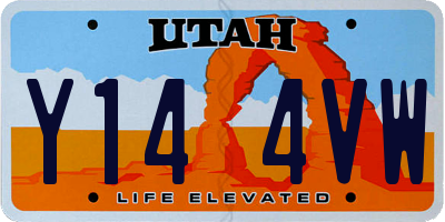 UT license plate Y144VW