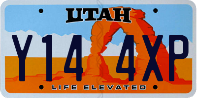 UT license plate Y144XP