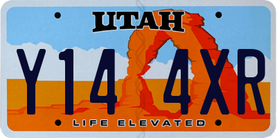 UT license plate Y144XR