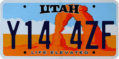 UT license plate Y144ZF