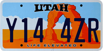 UT license plate Y144ZR