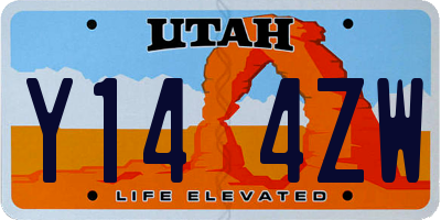 UT license plate Y144ZW