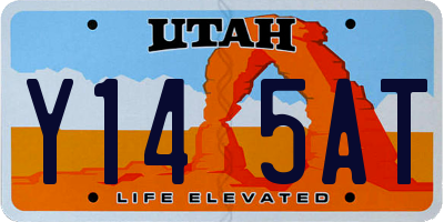UT license plate Y145AT
