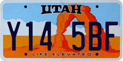 UT license plate Y145BF