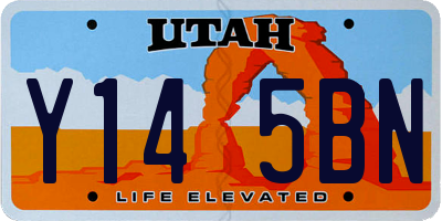UT license plate Y145BN