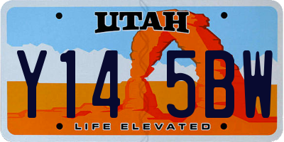UT license plate Y145BW