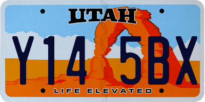 UT license plate Y145BX