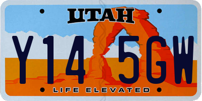 UT license plate Y145GW