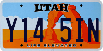 UT license plate Y145IN