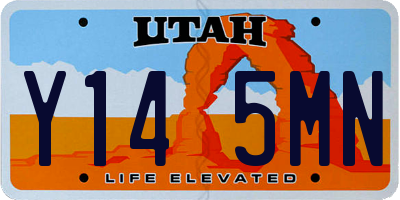UT license plate Y145MN