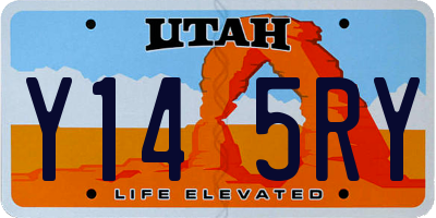 UT license plate Y145RY