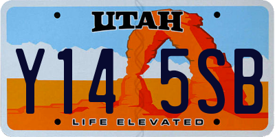 UT license plate Y145SB