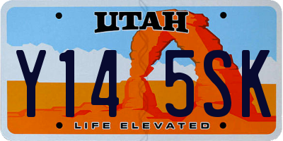 UT license plate Y145SK