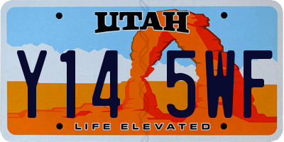 UT license plate Y145WF