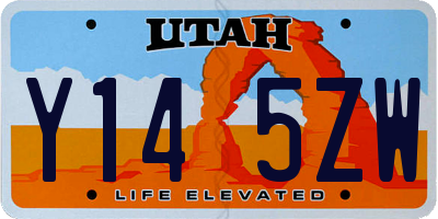 UT license plate Y145ZW