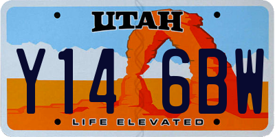 UT license plate Y146BW