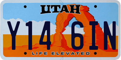 UT license plate Y146IN