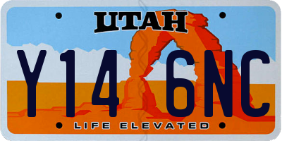 UT license plate Y146NC