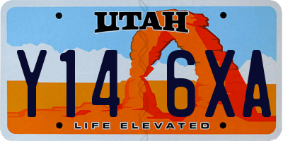 UT license plate Y146XA