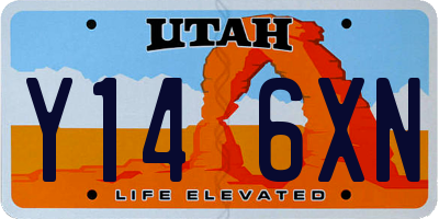 UT license plate Y146XN