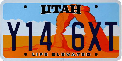 UT license plate Y146XT