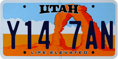 UT license plate Y147AN