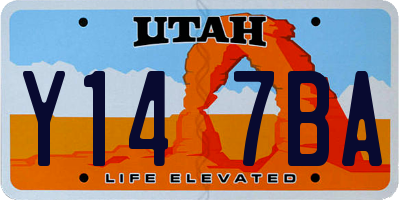 UT license plate Y147BA