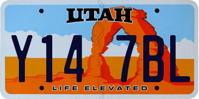 UT license plate Y147BL