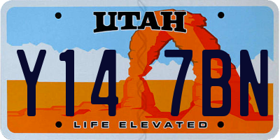 UT license plate Y147BN