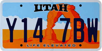 UT license plate Y147BW