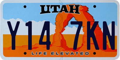 UT license plate Y147KN