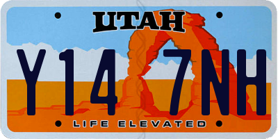 UT license plate Y147NH