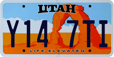 UT license plate Y147TI