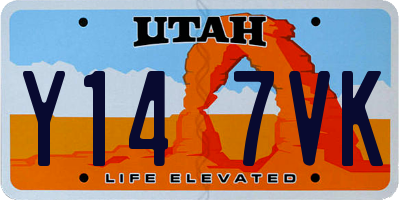 UT license plate Y147VK