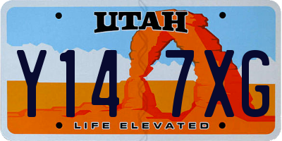 UT license plate Y147XG