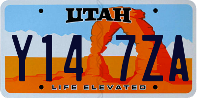 UT license plate Y147ZA
