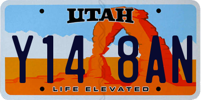 UT license plate Y148AN